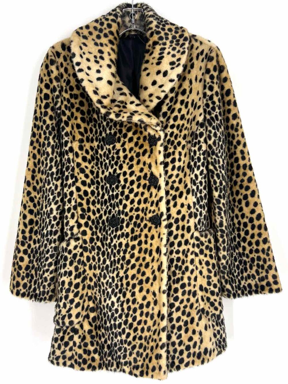 Forever 21 Size M Tan/Black Print Faux Fur Coat